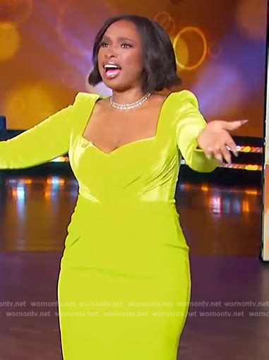 Wornontv Jennifers Yellow Velvet Twisted Dress On The Jennifer Hudson