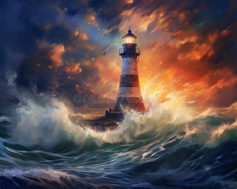 Watercolor Lighthouse Storm Stock Illustrations – 201 Watercolor Lighthouse Storm Stock ...