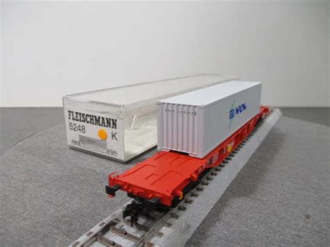 FLEISCHMANN H0 5248 K Güterwagen Containertragwagen NOL der DB Cargo