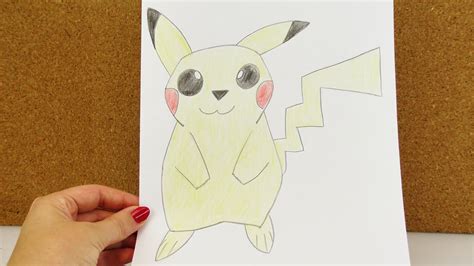 Wie zeichnet man Pikachu süßes Elekro Pokemon zum Nachmalen