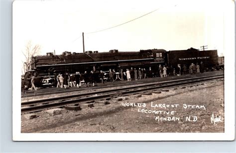 Real Photo Postcard Northern Pacific Railroad Locomotive Yellowstone Type Mandan Ebay