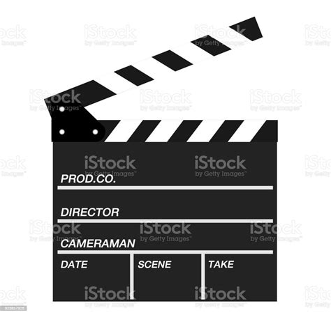 Movie Clapper Isolated On White Background Shown Slate Board Stock