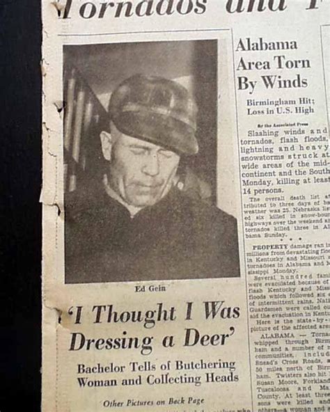 Ed Gein Plainfield Wisconsin Serial Killer And Body Snatcher Arrest 1957 Newspaper 1831808896