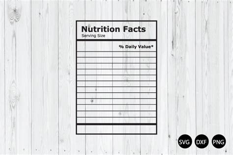 Blank Nutrition Facts Svg Nutrition Facts Template Svg 813895 Cut