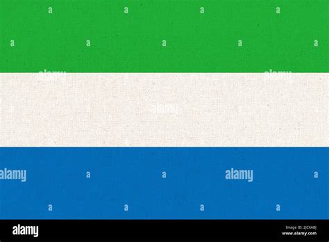 Flag Of Sierra Leone Sierra Leone Flag On Fabric Surface Fabric