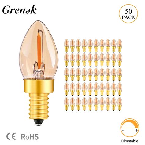 Grensk Amber Glow C W E Edison Dimmable Led Filament Night Bulb