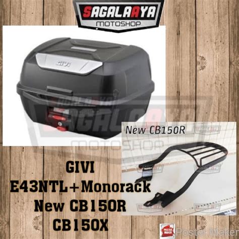 Jual Paket Box Givi E43 E43ntl Monorack New CB150R CB150X NCB Bracket