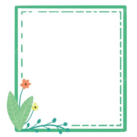 Green Leaves Border Png Image Hand Painted Green Flowers And Leaves