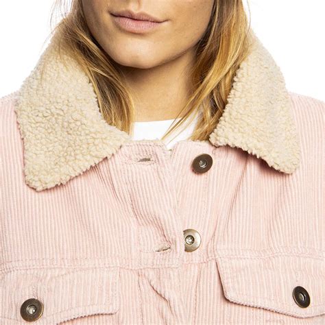 Urban Classics Ladies Oversize Sherpa Corduroy Jacket Rose Beige