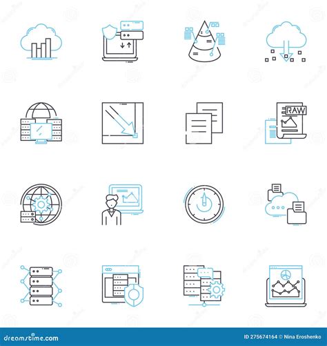 Managerial Supervision Line Icons Collection Leadership Oversight