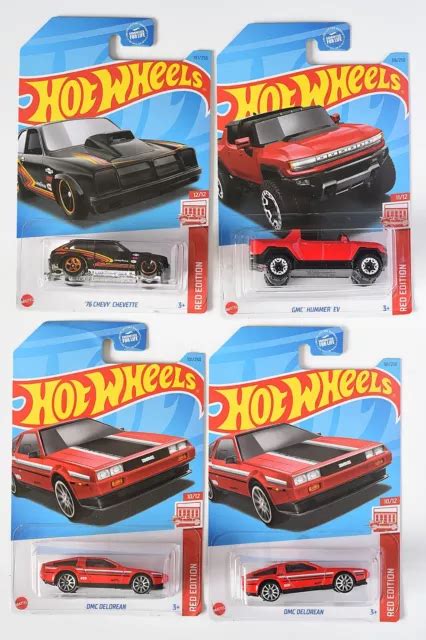 2023 HOT WHEELS Red Edition DMC Delorean Chevy Chevette GMC Hummer EV