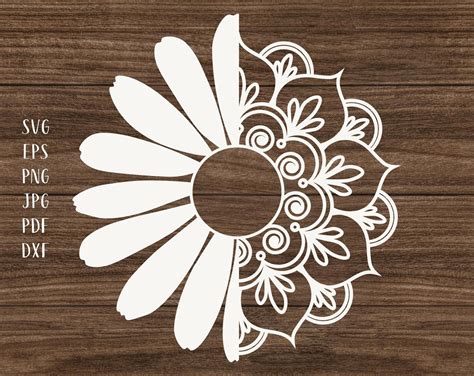 Daisy Mandala Svg Daisy Svg Daisy Decal Svg Daisy Shirt Svg Sunflower