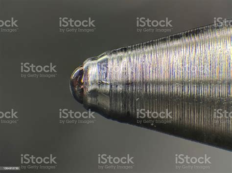 ballpoint  tip  microscope stock photo  image