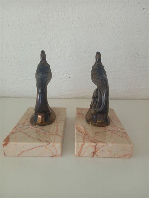 Bookend 2 Majestic Pheasants Marble Spelter Catawiki