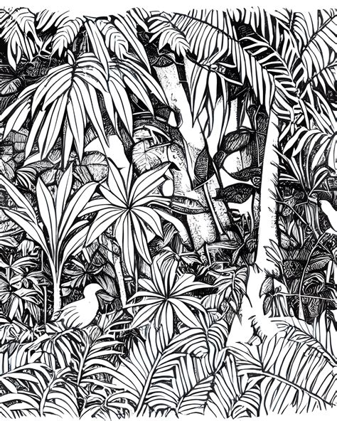 Jungle Drawings Coloring Pages