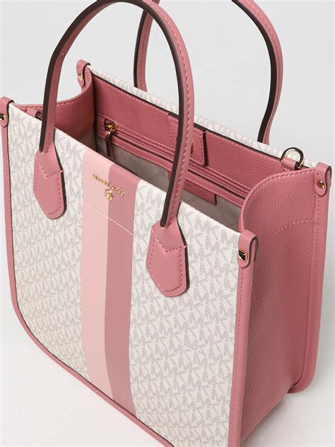 Michael Kors Heidi Michael Bag In Monogram Canvas Pink Tote Bags