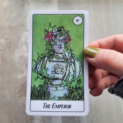 The Emperor Tarot Card Sticker Mystical Mushrooms Sarah Simpson Art