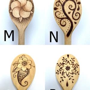 Woodburned Kitchen Spoons Etsy