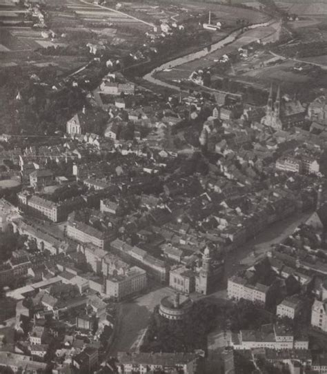 ALTE POSTKARTE GÖRLITZ AUS DER VOGELSCHAU FLUGZEUGAUFNAHME LUFTBILD