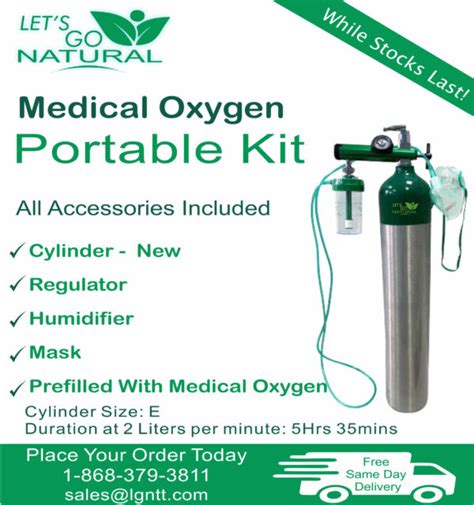 Medical Oxygen Portable Kits - Let's Go Natural Trinidad & Tobago