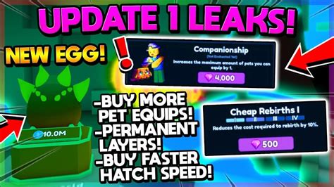 Update Leaks Buy Pet Equips With Gems Mining Simulator