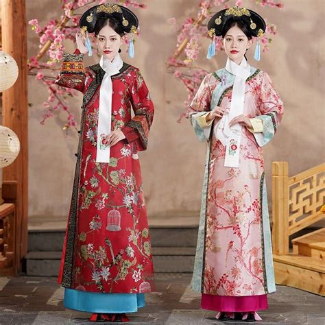 Qing Dynasty Manchu Fujin Noble Concubine Empress Princess Palace Cheongsam Performance Costume