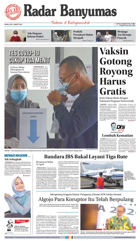 Epaper Senin Maret Radar Banyumas Digital Edition