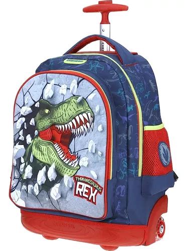 Mochila Escolar Original Chenson T Rex Dinosaurios Con Baston De