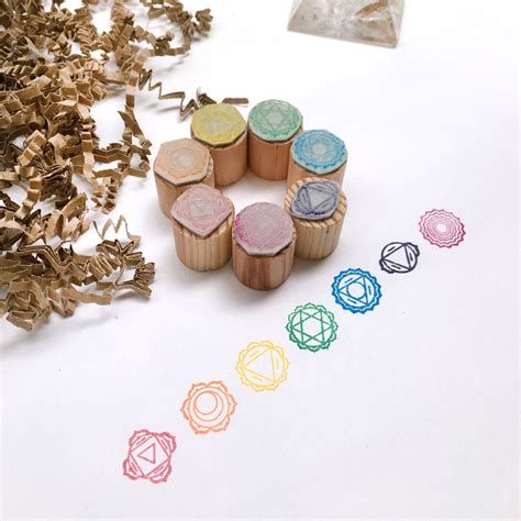 Seven Mini Chakras Stamp Set For Yoga Teacher Meditation Etsy