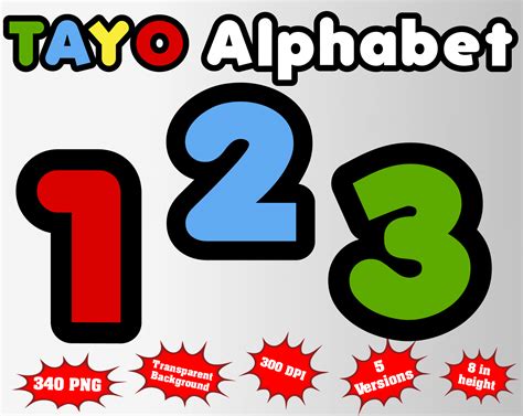 Tayo The Little Bus Alphabet Numbers And Symbols 340 Png 300 Dpi