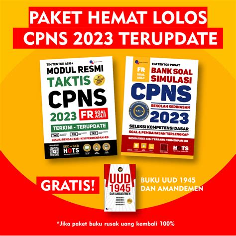 Jual PAKET HEMAT 2 BUKU LOLOS CPNS 2023 TAKTIS CPNS BANK SOAL