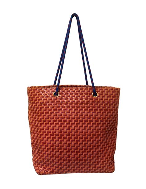 Bolso Shopper Trenzado Naranjo Bimba Y Lola