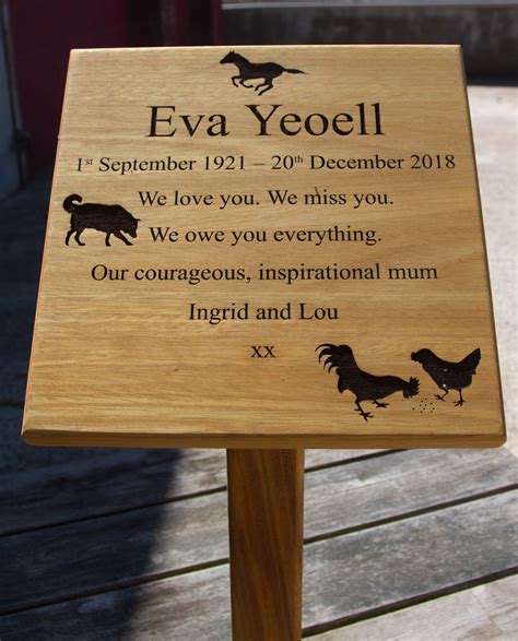 Delightful Wooden Memorial On Posts Memorial Signs Wooden Plaques