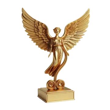 D Decorative Golden Angle Shape Trophy Trophy Golden Trophy Png