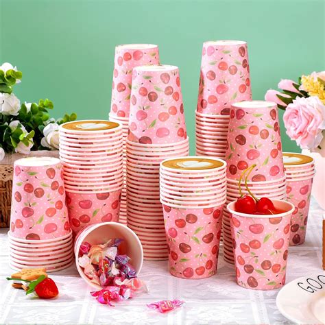 Amazon Patelai Pieces Oz Cherry Paper Party Coffee Cups