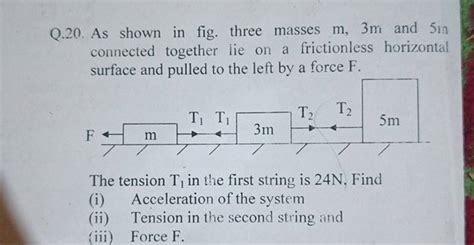 Q As Shown In Fig Three Masses M M And In Connected Together Lie O