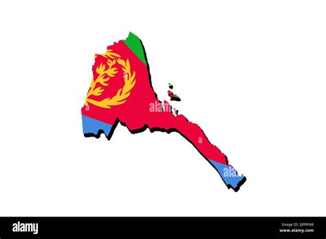 Silhouette Of The Map Of Eritreaeritrea With Its Flag Stock Photo Alamy