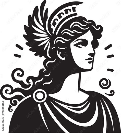 Goddess Hera Illustration Goddess Juno Illustration Simple Hera Black