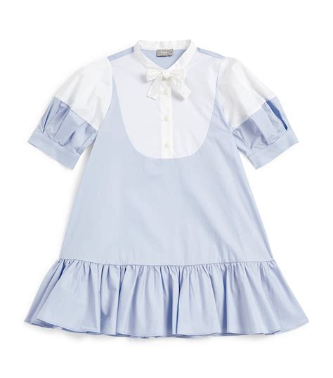 Il Gufo Blue Sateen Pussybow Dress Years Harrods Uk