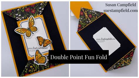 Double Point Fun Fold Card With Floating Fluttering Youtube