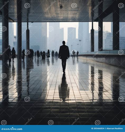 Silhouette of a Man Walking in a City Stock Illustration - Illustration ...