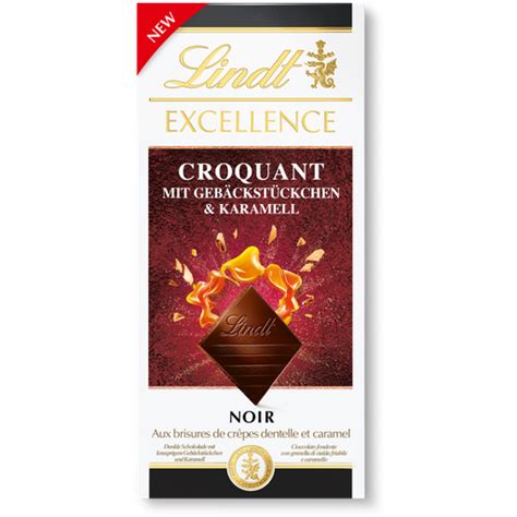 Lindt Excellence Croquant Aux Brisures De Cr Pes Dentelle Caramel