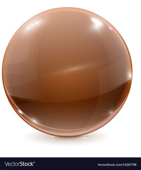 Brown Ball Shiny Chocolate Glass Sphere Royalty Free Vector