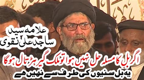 Allama Sajid Ali Naqvi Speech On Toheen Sahaba Bill Gb Press YouTube