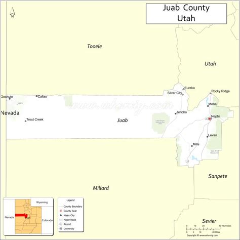 Map Of Juab County Utah Where Is Located Cities Population