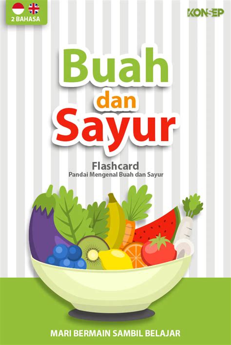 Flash Card Konsep Studio Flash Card Buah Dan Sayur Kartu Belajar