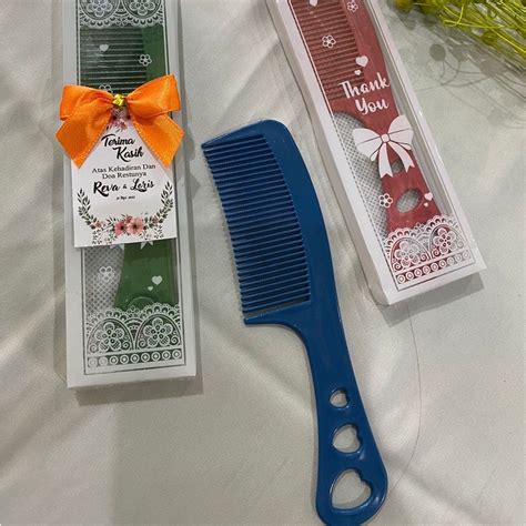 Jual Souvenir Pernikahan Sisir Kecil Kemas Mika Request Kartu Ucapan