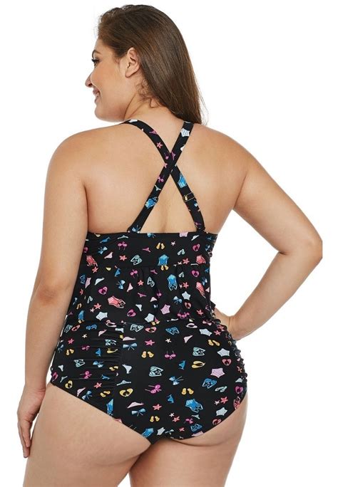 Traje De Baño Tallas Extras Tankini Blusa Peplum Moda Playa Meses sin