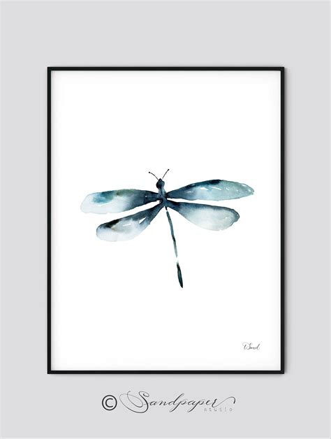 Dragonfly Wall Art Dragonfly Watercolor Dragonfly Print Nursery Decor Dragonfly Painting