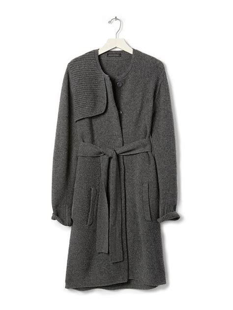 Belted Sweater Coat Banana Republic Clothes Fashion Gray Sweater Coat